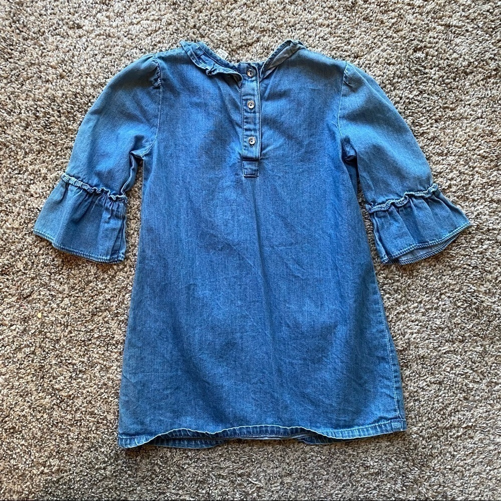 River Island Chambray Bell Sleeve Dress UK 18-24 months - Picture 8 of 9